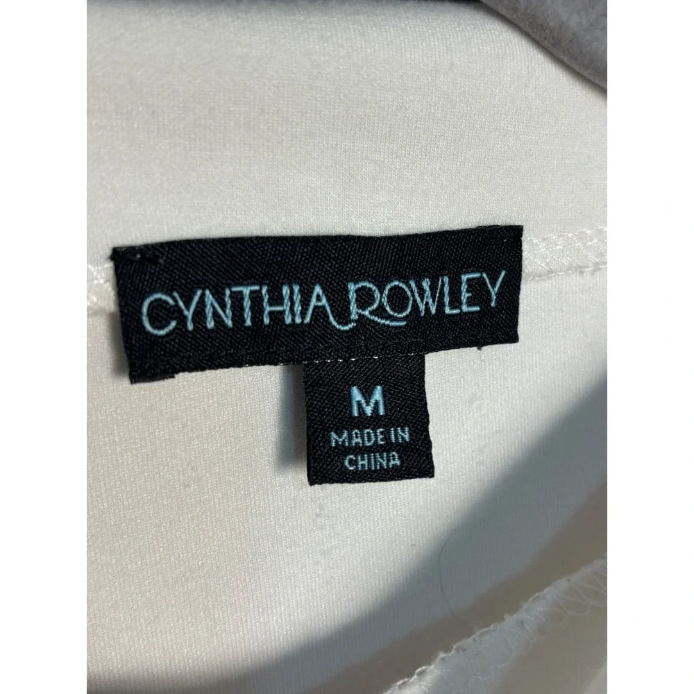 Cynthia Rowley Scuba Sweatshirt M Ivory Minimalist Quiet Luxury Oversized Top